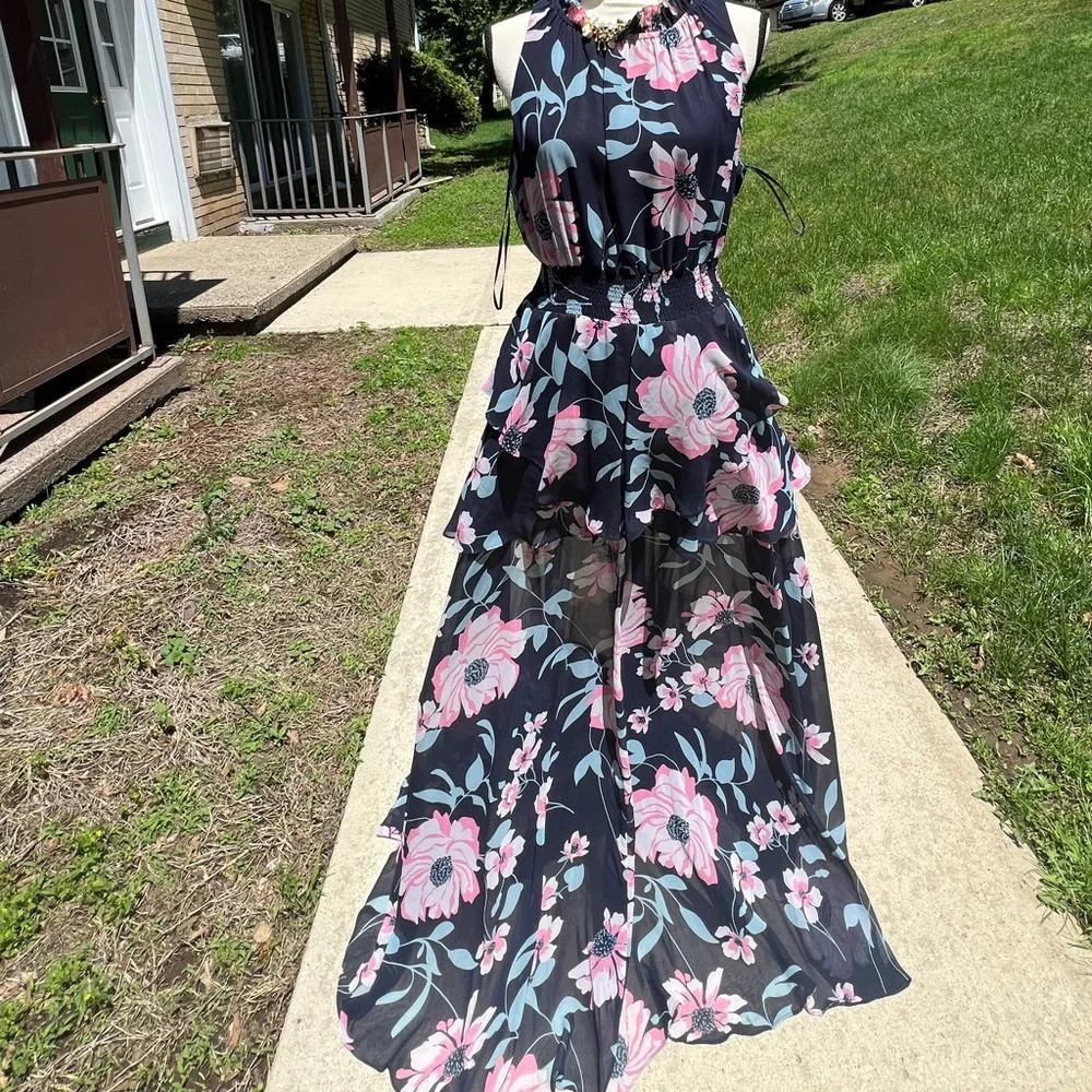 Eliza J Pink Spaghetti Strap Sundress for Prom
